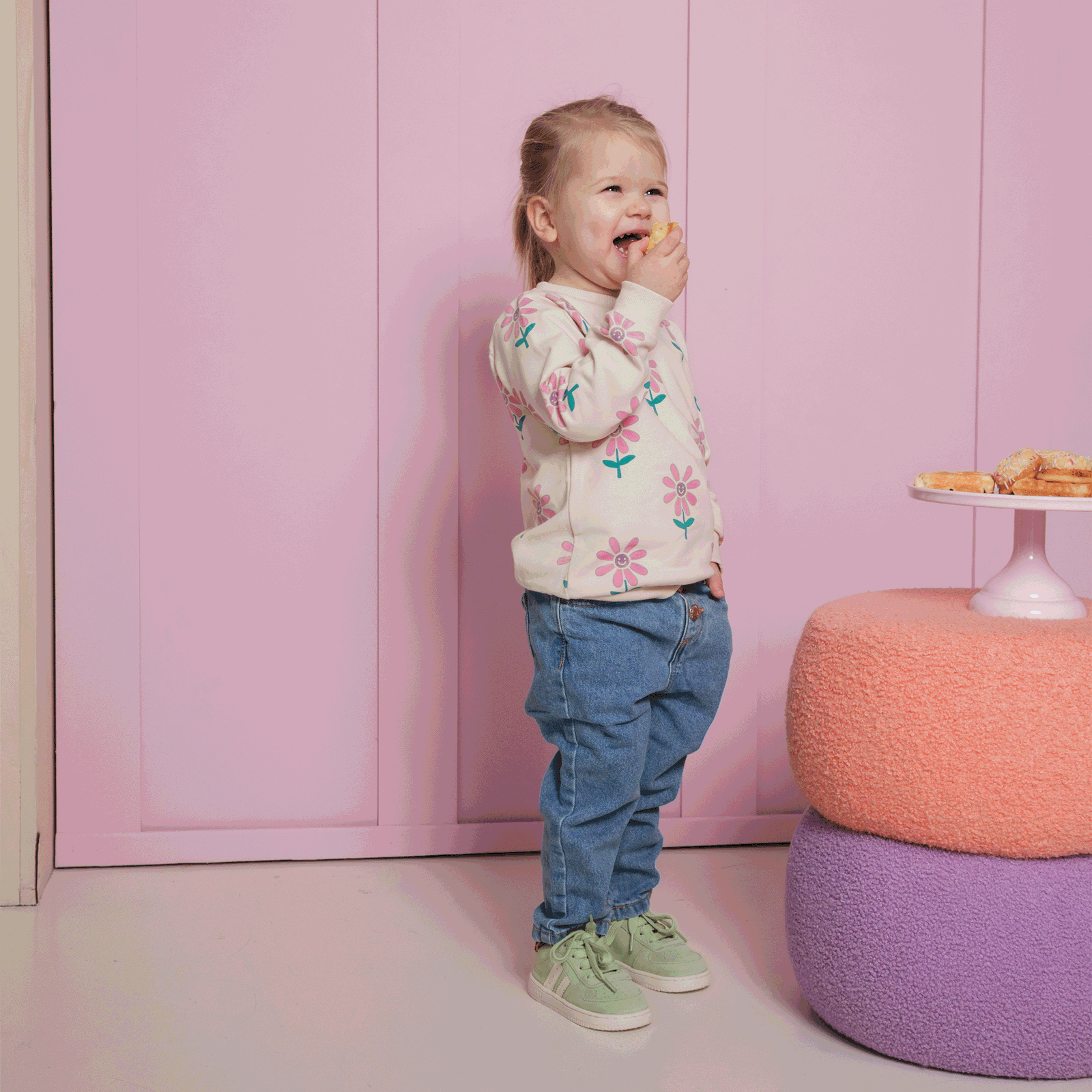 Shoesme groen sneakertje Microfiber leer, Suède | Meisjes schoenen