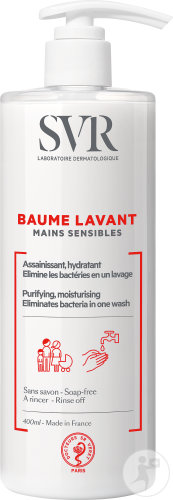 SVR Baume Lavant Mains Sensibles Assainissant Hydratant Sans Savon 400ml