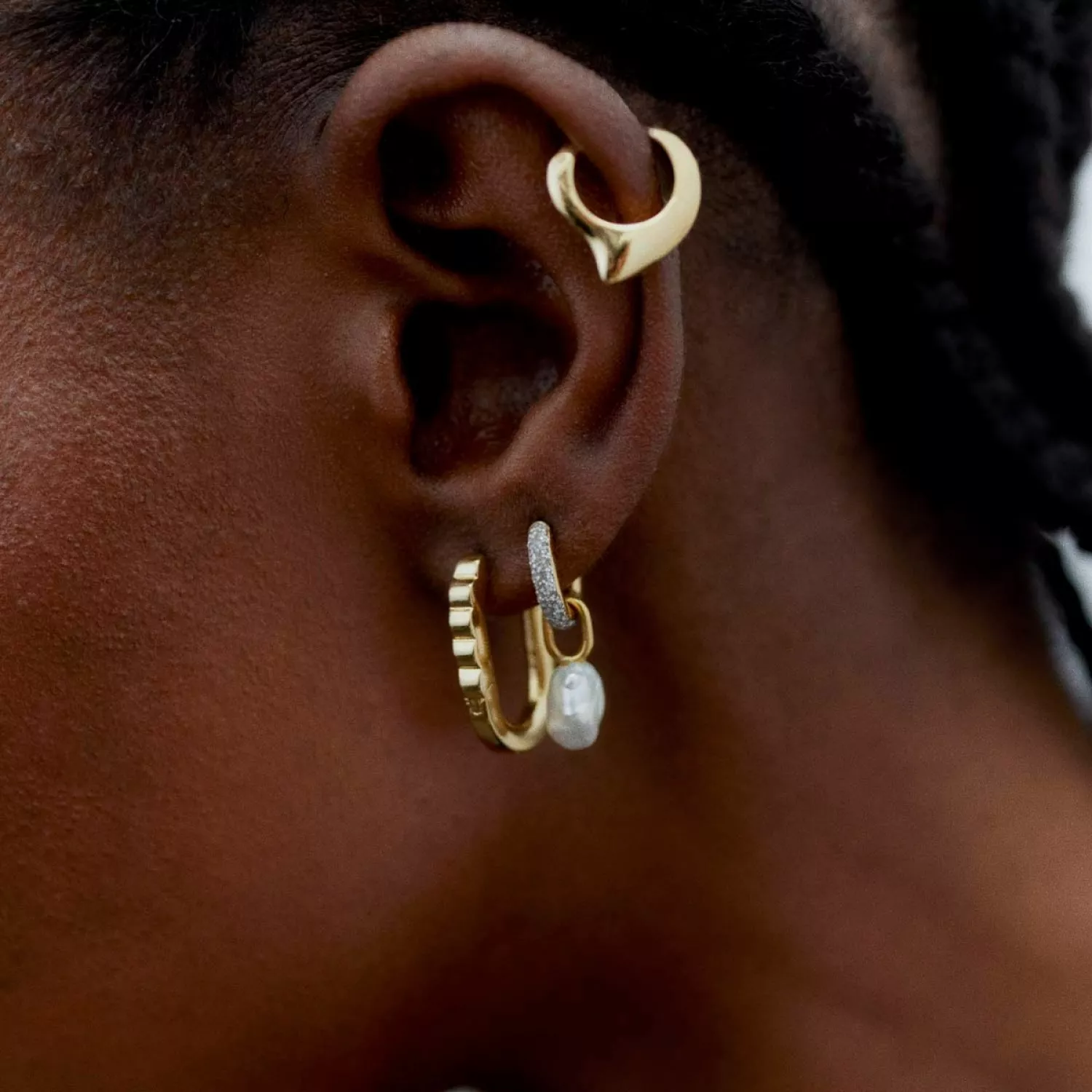 Maria Black Woods Ørering Single 22 kt. Forgyldt Sølv 100853YG
