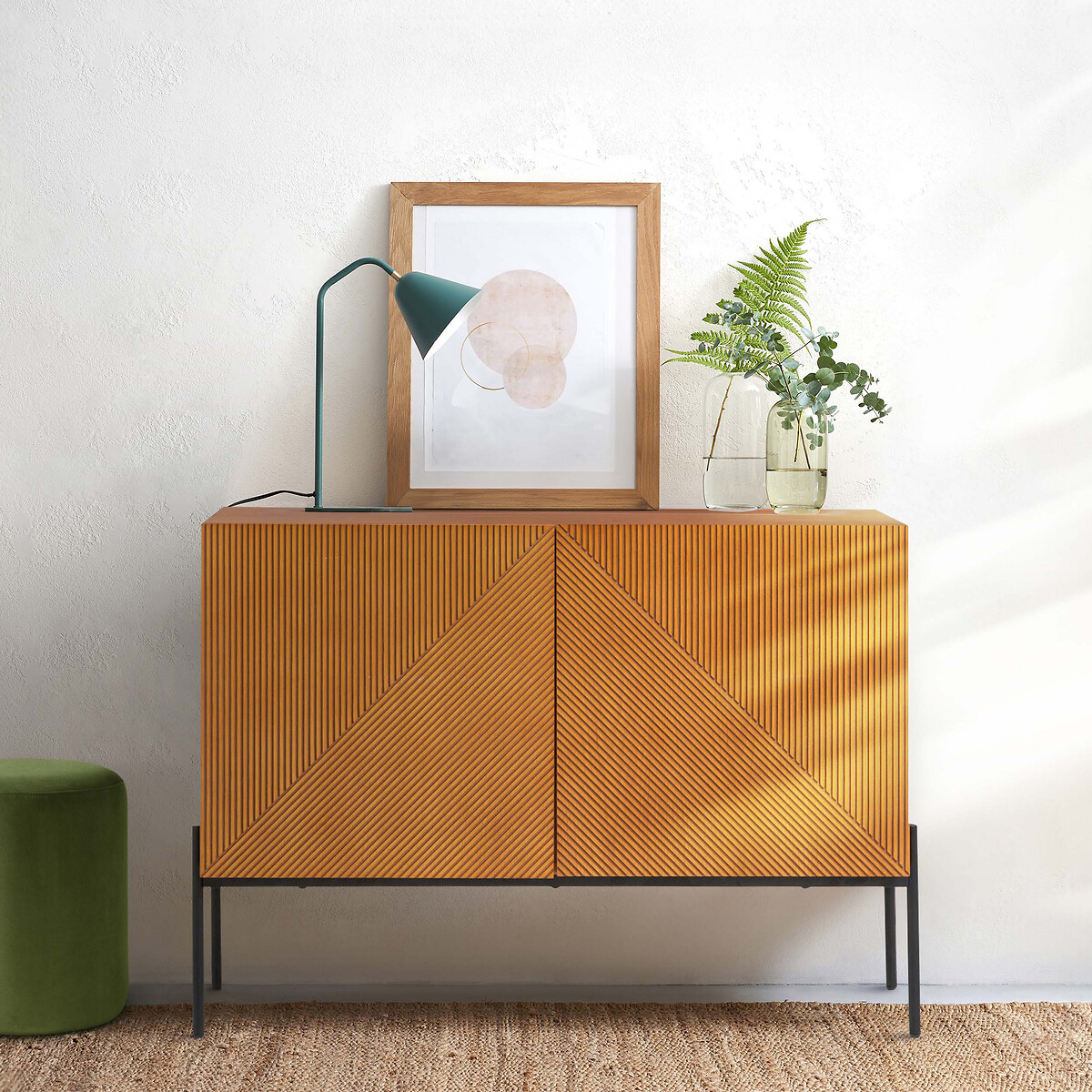 LA REDOUTE INTERIEURS<br>Móvel buffet vintage, carvalho, 2 portas, Lodge