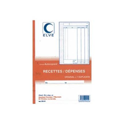 ELVE - Manifold Carnet de recettes/dépenses - 50 dupli - A4