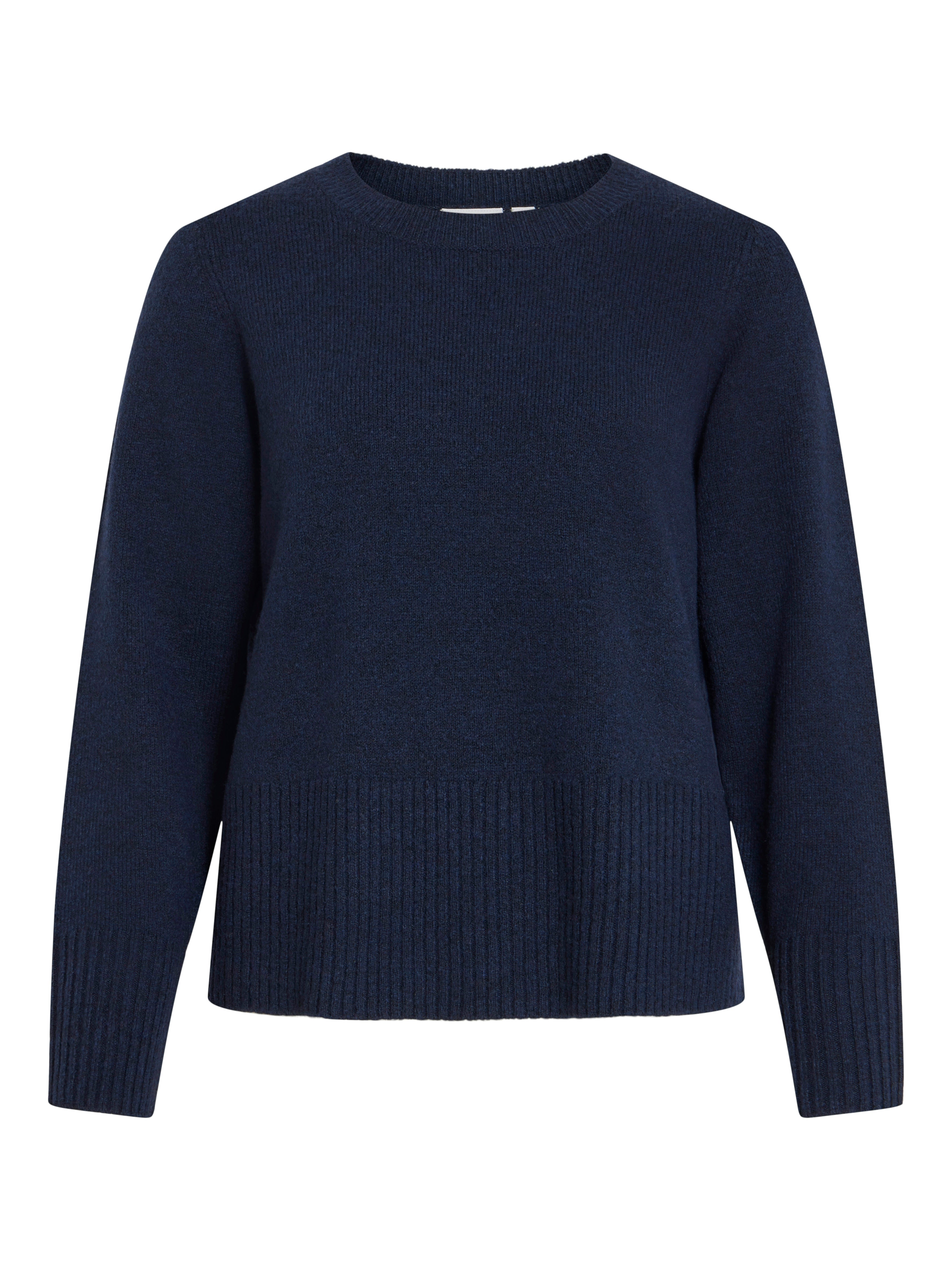 Vila  Viprimia L/S O-Neck striktrøje - Navy Blazer