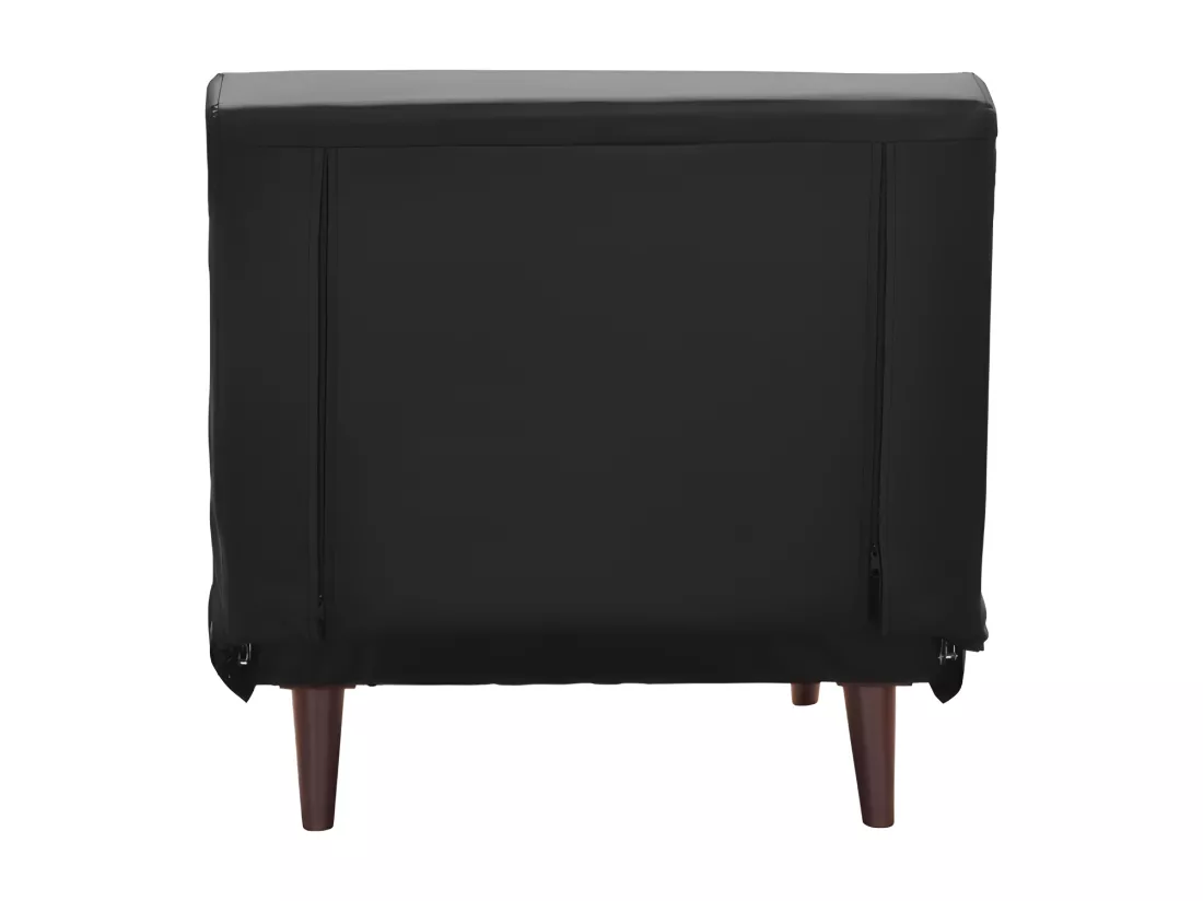 Fauteuil lit convertible une place cuir PU noir facile à nettoyer dimensions 80 x 90 x 84 cm