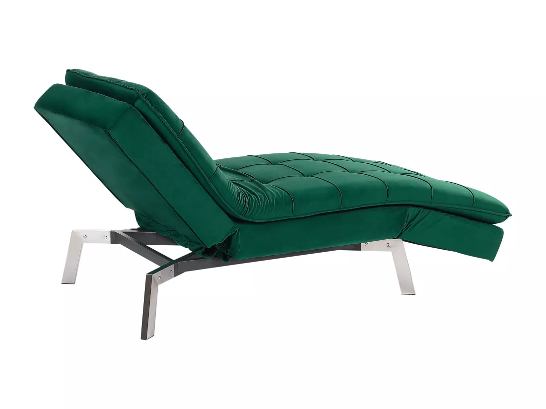 Chaise longue réglable vert émeraude LOIRET