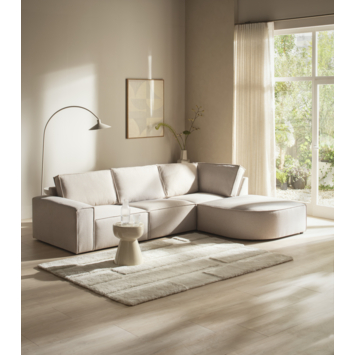 KARWEI Modulaire bank James halfrond eindstuk grof geweven beige