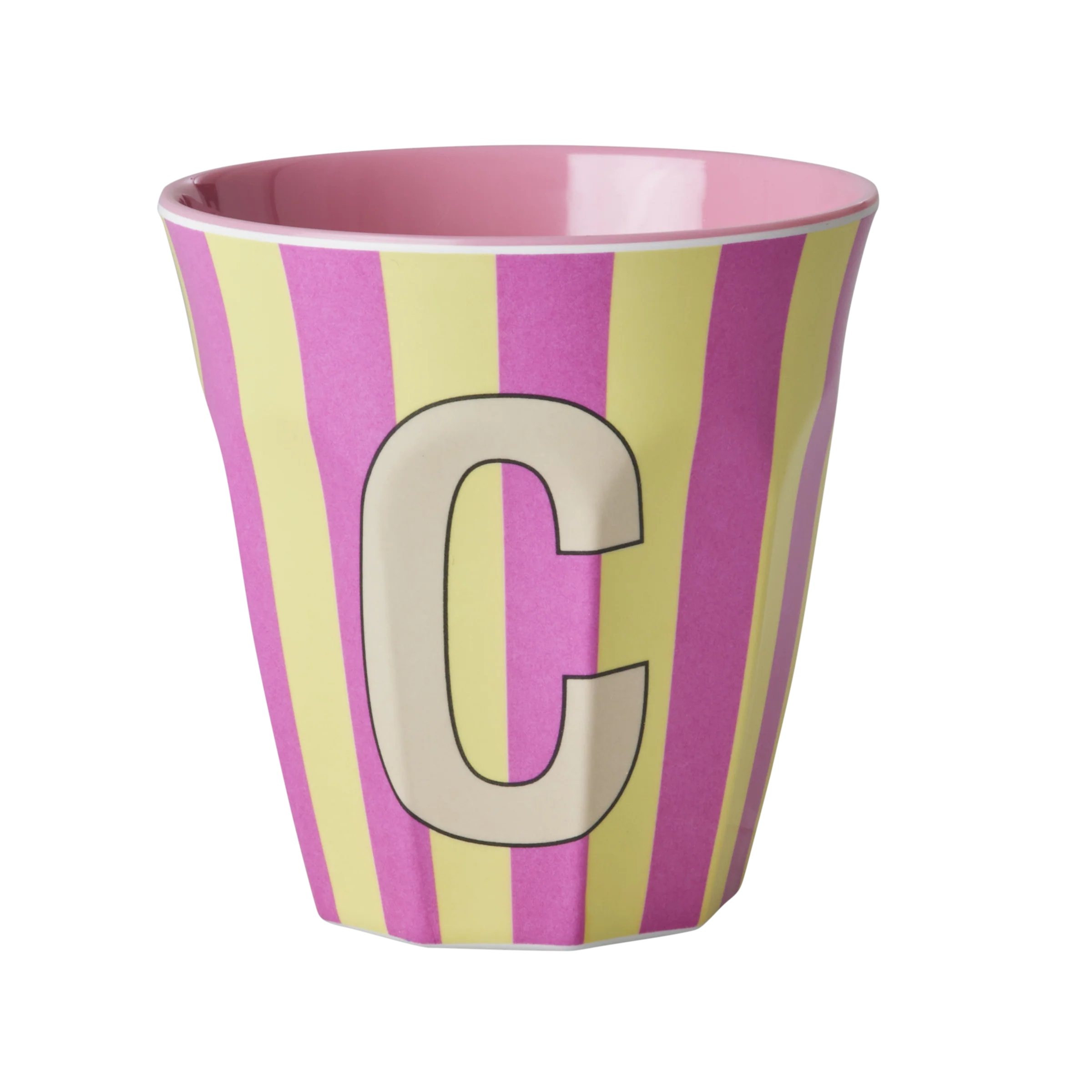 RICE  Melamine Alfabet kop, pink mix - 250 ml.