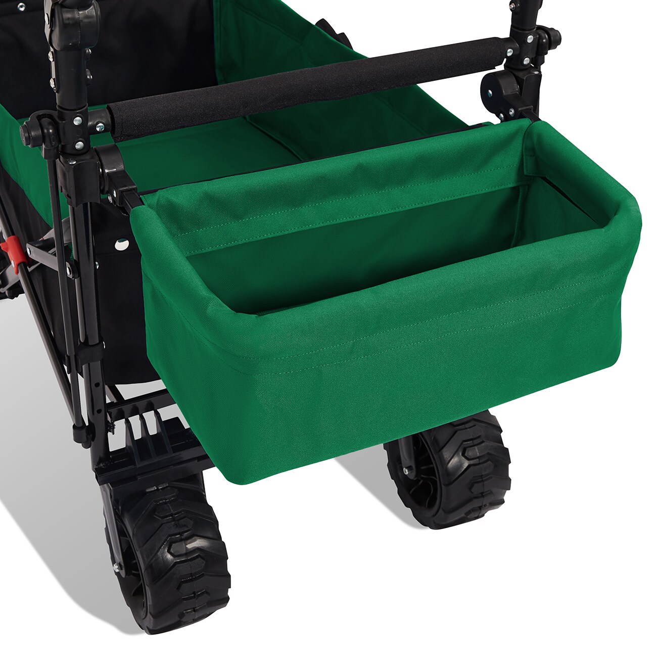 SAMAX Faltbarer Bollerwagen Offroad mit Dach - Schwarz / Grün