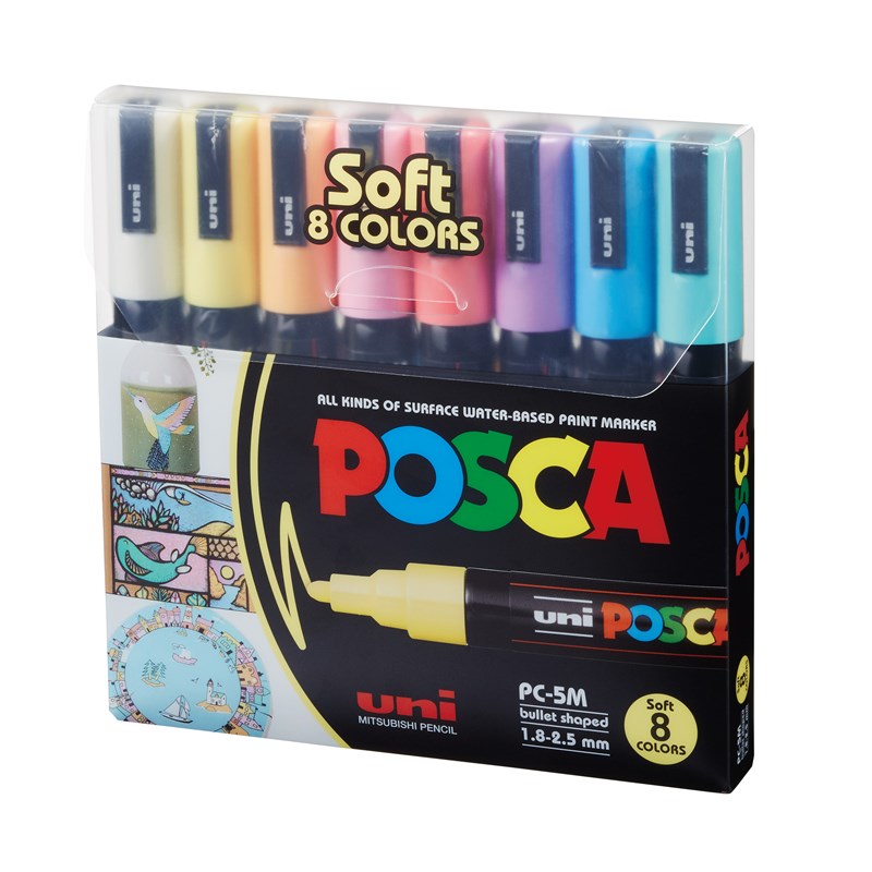 POSCA<br>Tusser POSCA PC-5M 8-sæt