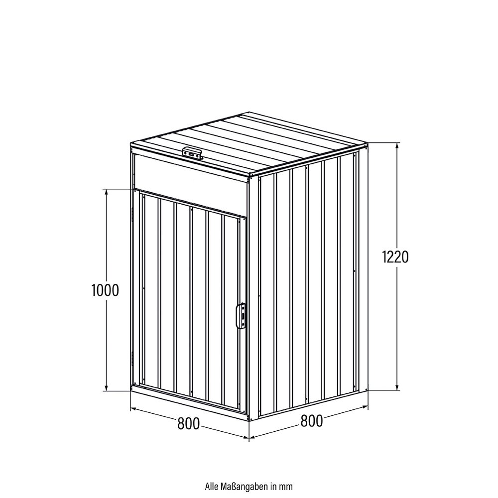 Home Deluxe - CUBO Bin Opbergkast - Ruimte voor 3 x 240 liter bakken, Kleur: Antraciet, Weerbestendig, Inclusief slot en sleutel | Bin Opbergkast, Tuinbox