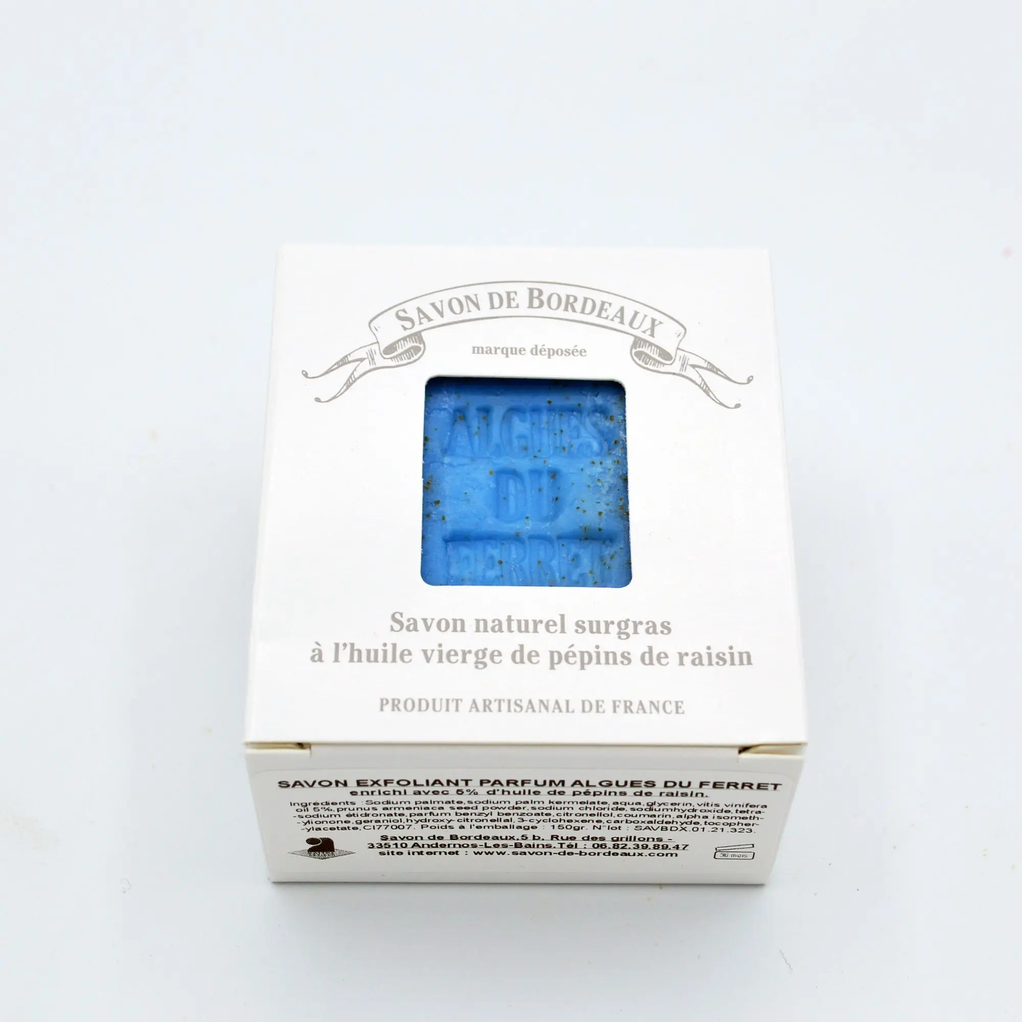 Savon de Bordeaux - SAVON NATUREL ALGUES DU FERRETsavon solide exfoliant 150 gr - Savon de Bordeaux