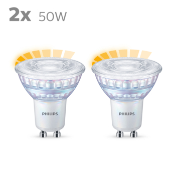 Philips LED spot GU10 50W 2 stuks warmglow dimbaar
