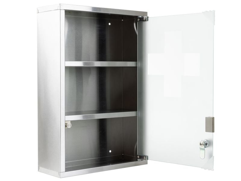 STRUCT Erste Hilfe Schrank 30 x 45 x 12 cm, Edelstahl Medizinschrank zur Wandmontage