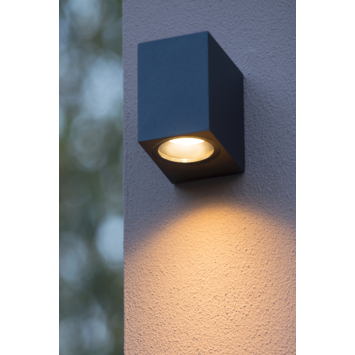 Lucide ZARO wandspot Buiten IP44 Zwart
