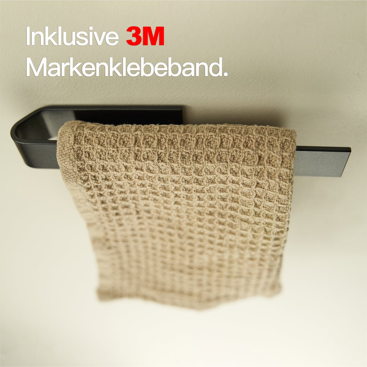 Designfabrik Hamburg vaatdoekhouder zonder boren, zwart, 17cm