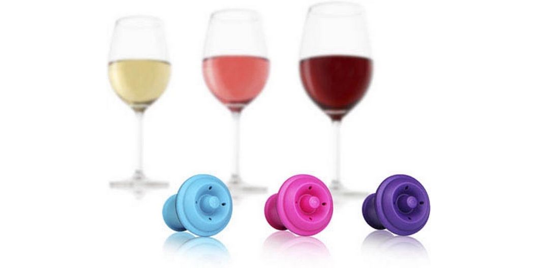 Vacuvin Flaschenverschluss Blau/Lila/Rosa Weinverschlüsse
