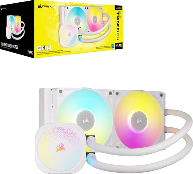 Corsair iCUE LINK TITAN 240mm RX RGB CPU-vandkøler (hvid)