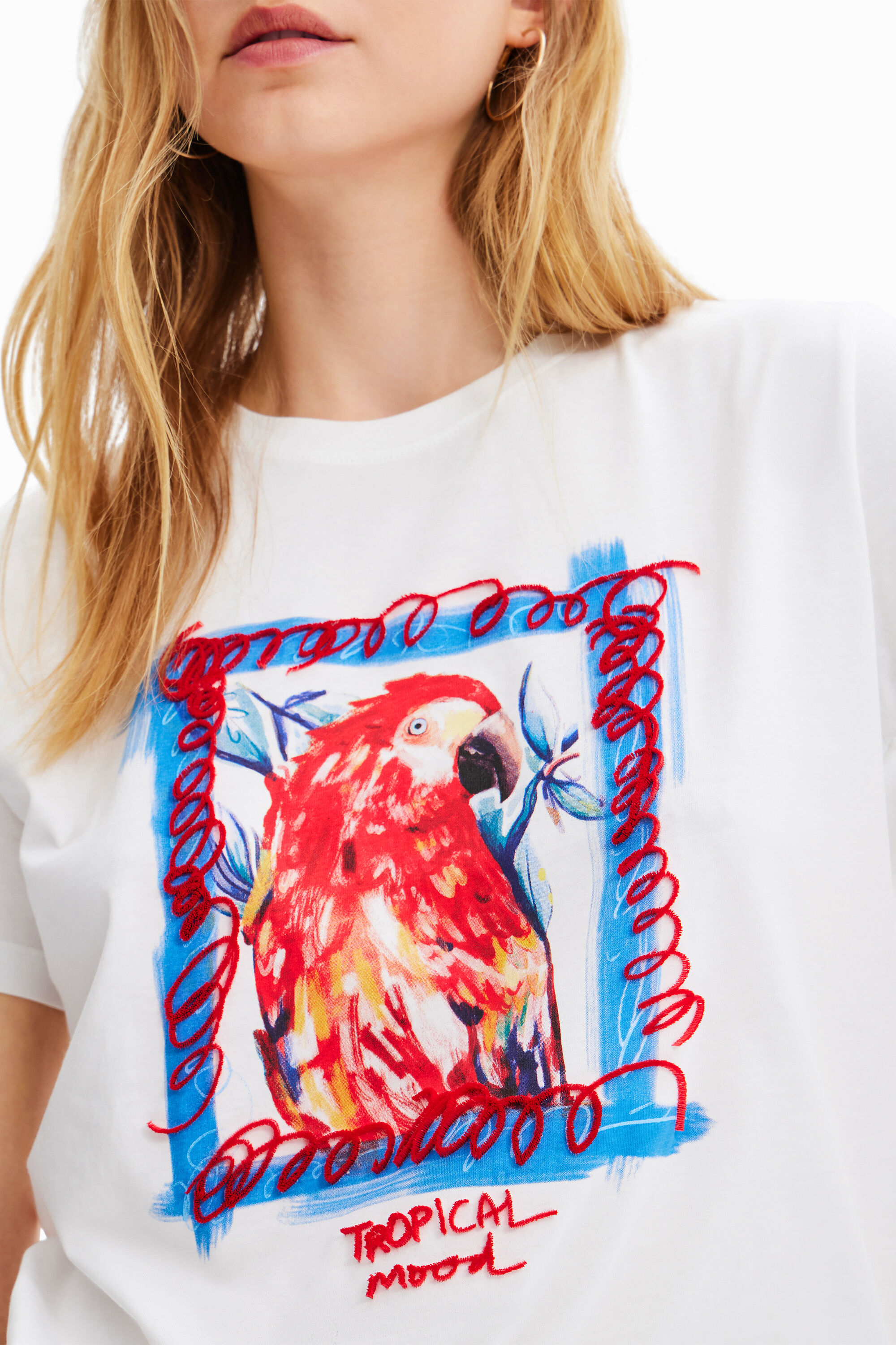T-shirt tropical perroquet