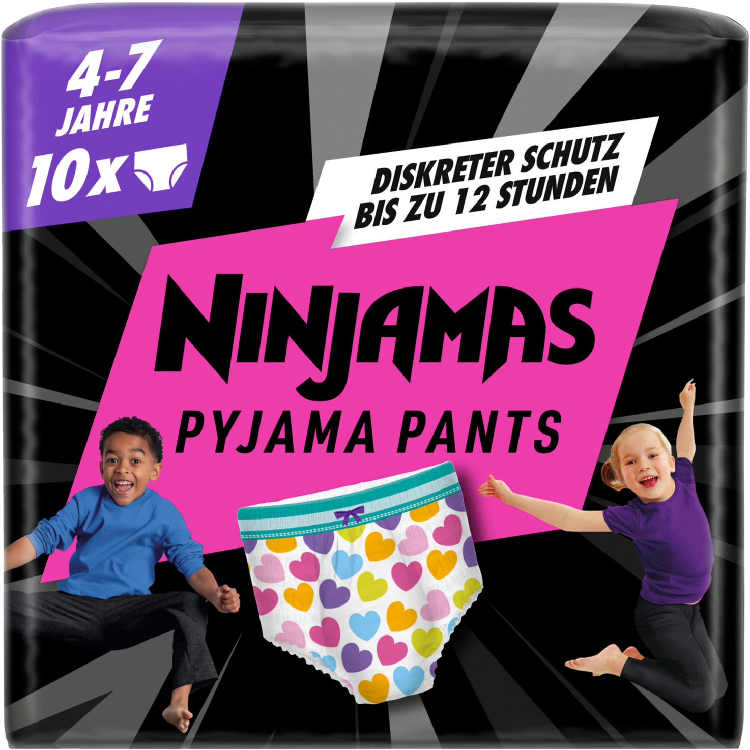 Ninjamas Underjams Herzchen 4-7 Jahre 10 Stück