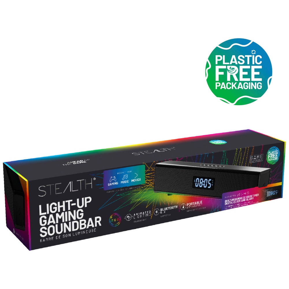 Wiederaufladbare, tragbare Soundbar mit unauffälliger LED-Beleuchtung für Gaming, Musik und Filme