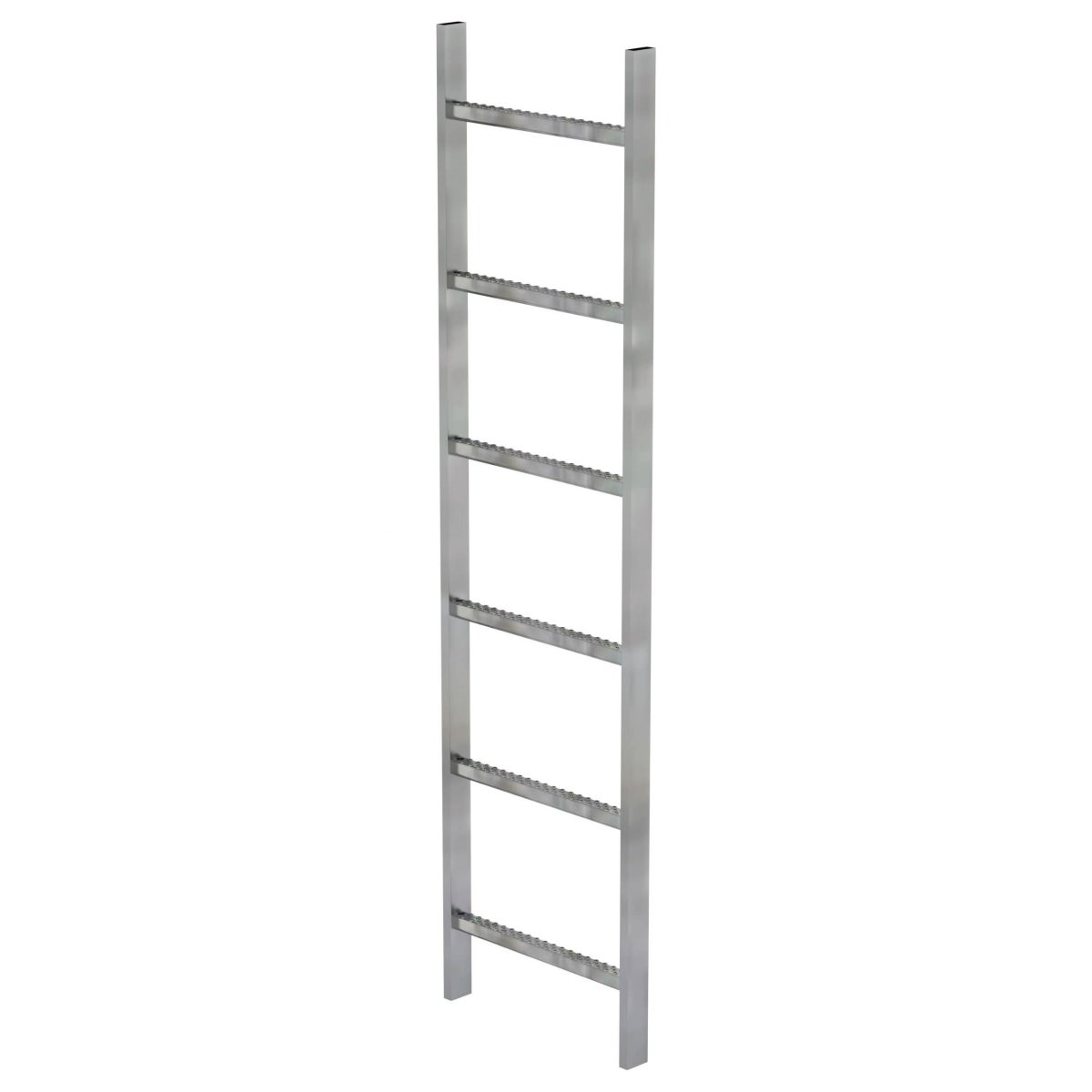 MUNK schachtladder, gegalvaniseerd staal, 400 mm breed, 6 sporten, 1,68 m lang