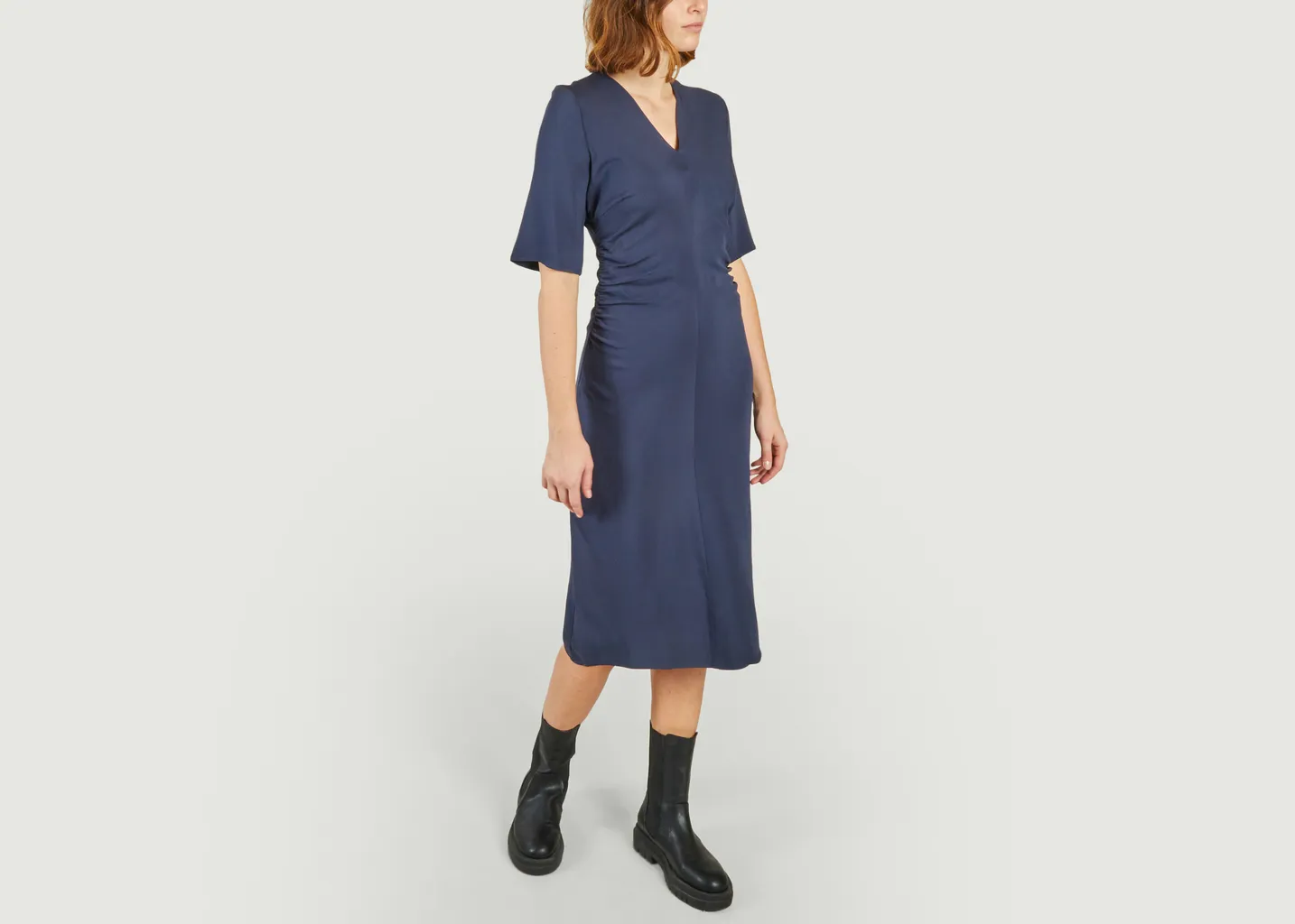 Robe de soirée midi ajustée manches courtes Samailey Samsoe Samsoe