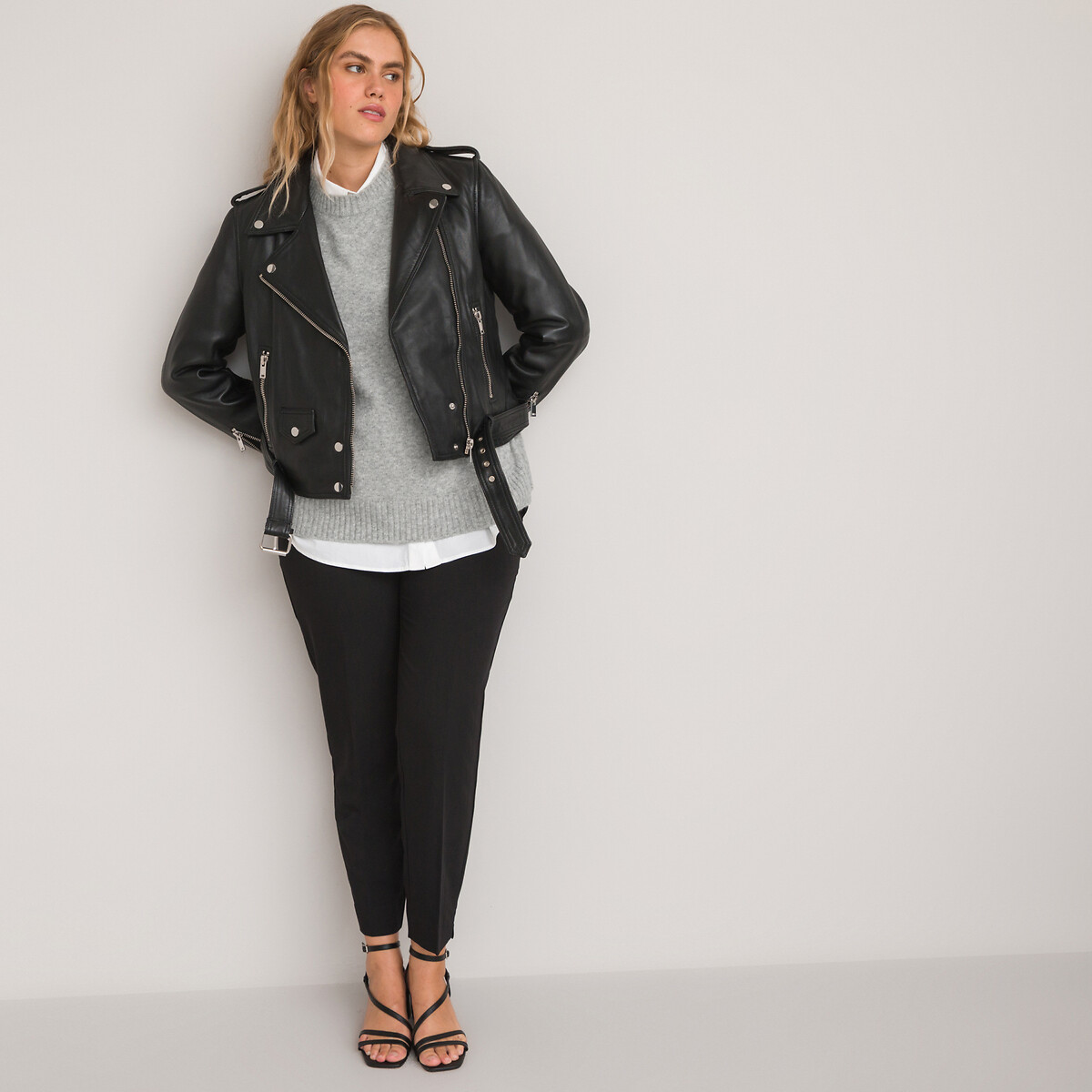 COLEÇÕES LA REDOUTE<br>Bikerjasje em leer, Assinatura THELMA