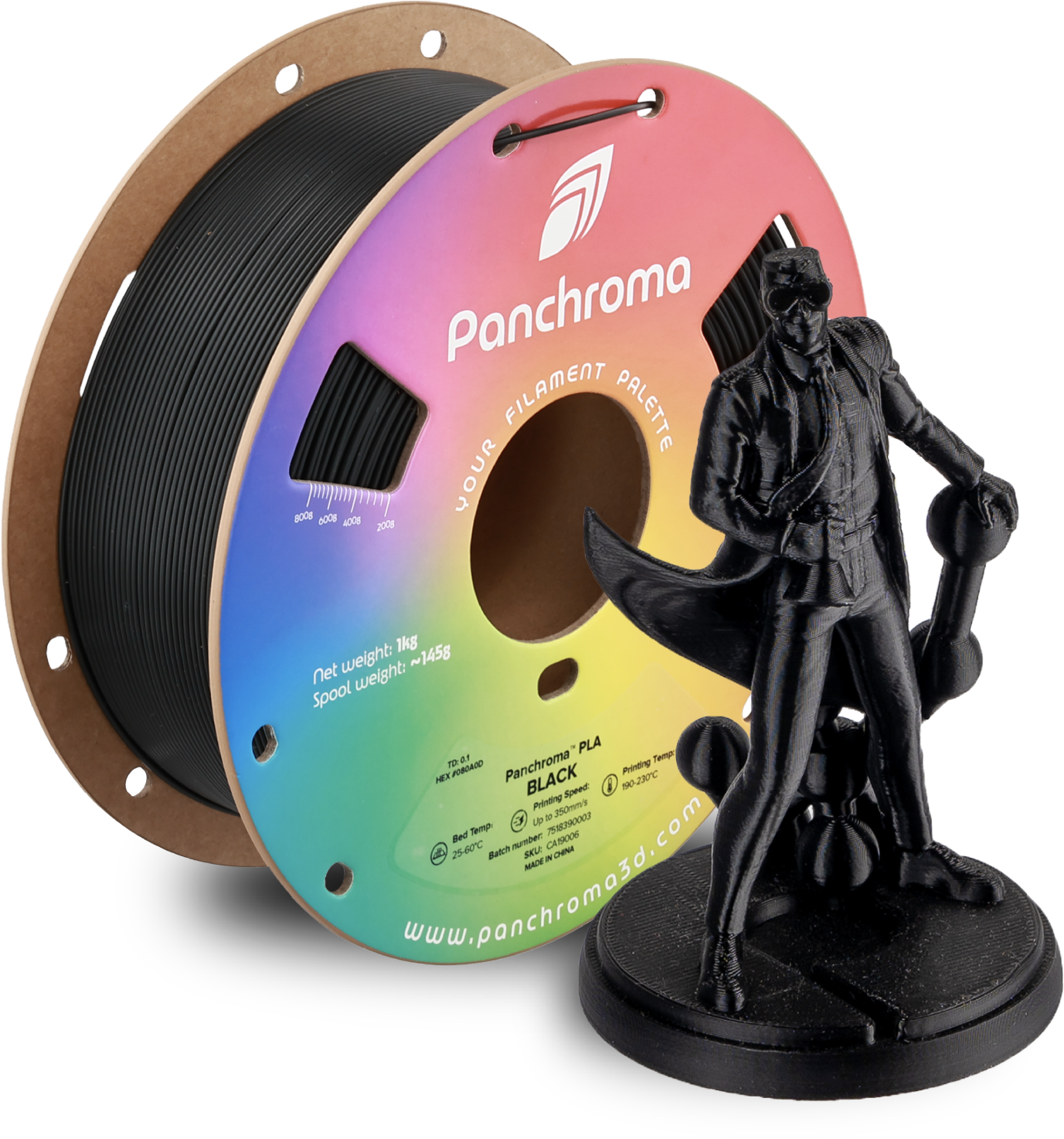 Polymaker  Panchroma™ PLA Black, 1,75 mm / 1000 g    High-Speed Filament in Black