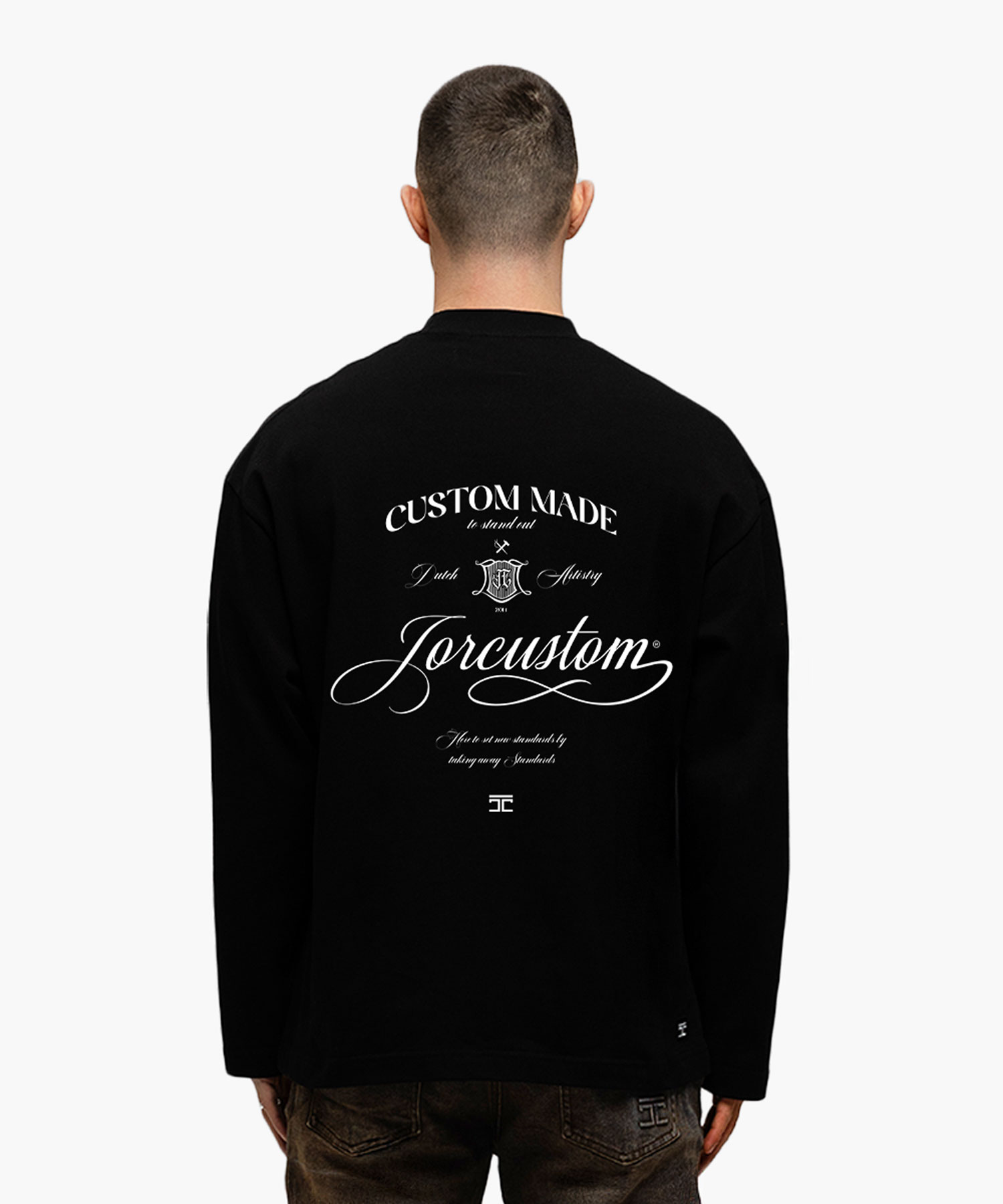 Jorcustom Handscript Longsleeve T-Shirt Heren Zwart