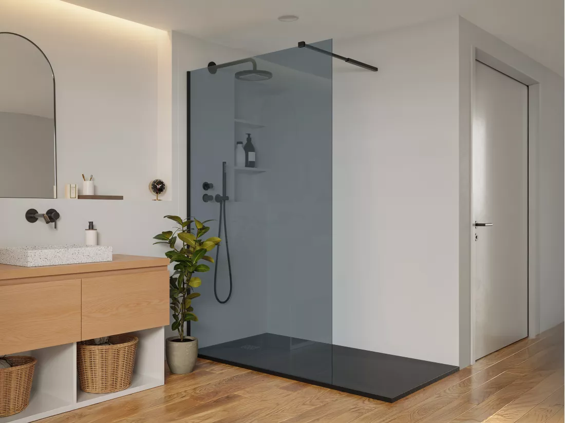 Paroi de douche à l'italienne - Verre fumé gris - 120x200 cm - MALIKA II