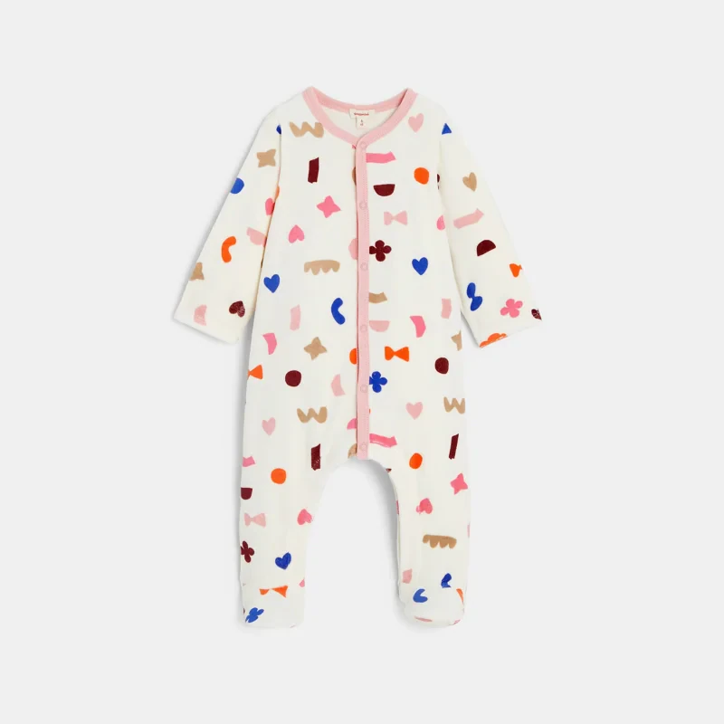 Dors-bien bébé fille papiers découpés crème Catimini Blanc