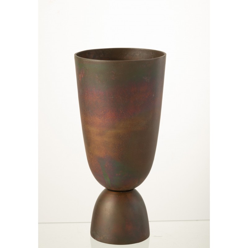 Vase thor aluminium en métal bronze 19x19x40 cm