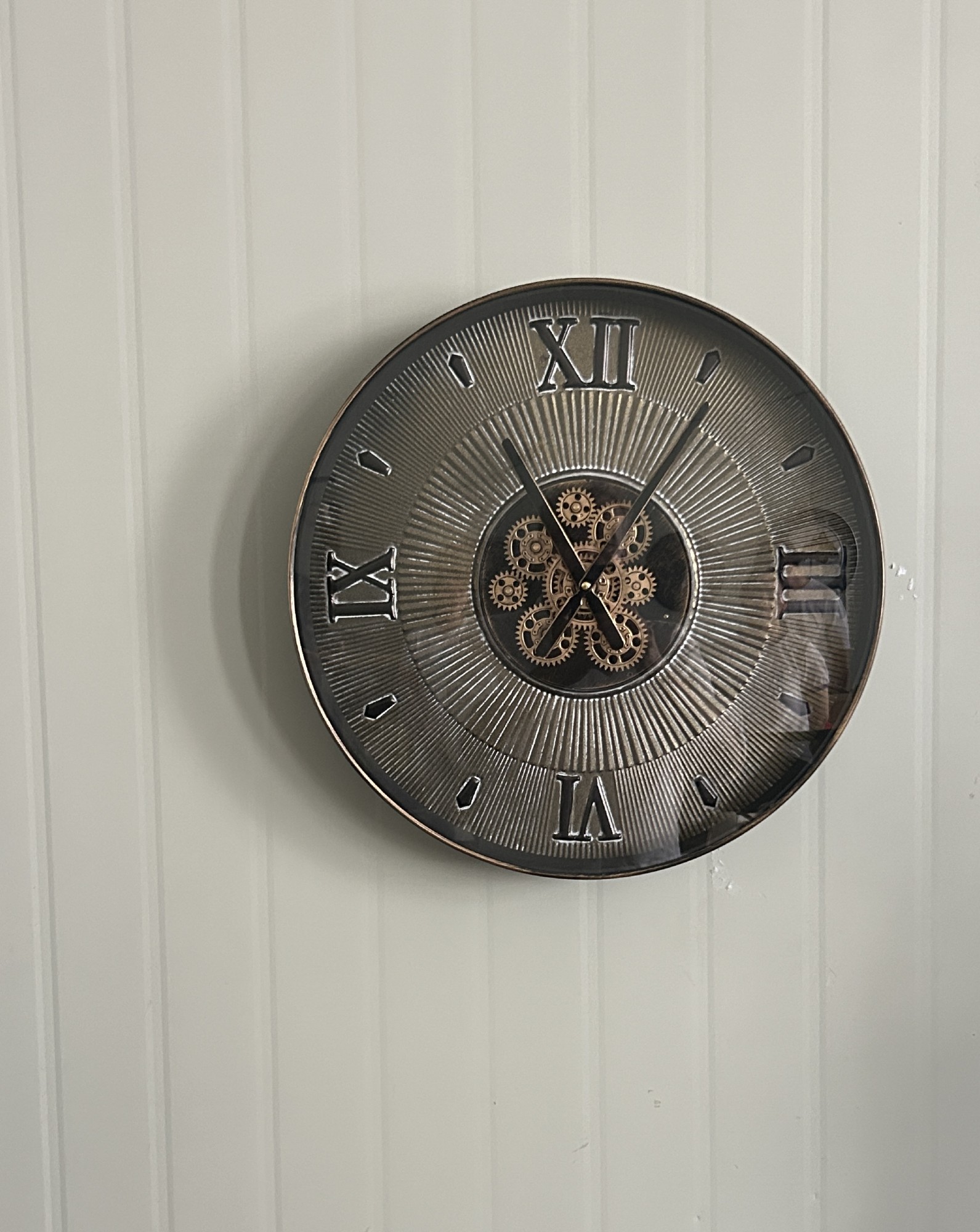 Wanduhr schwarz-gold, Ø 50 cm, 8 cm von fischer's lagerhaus