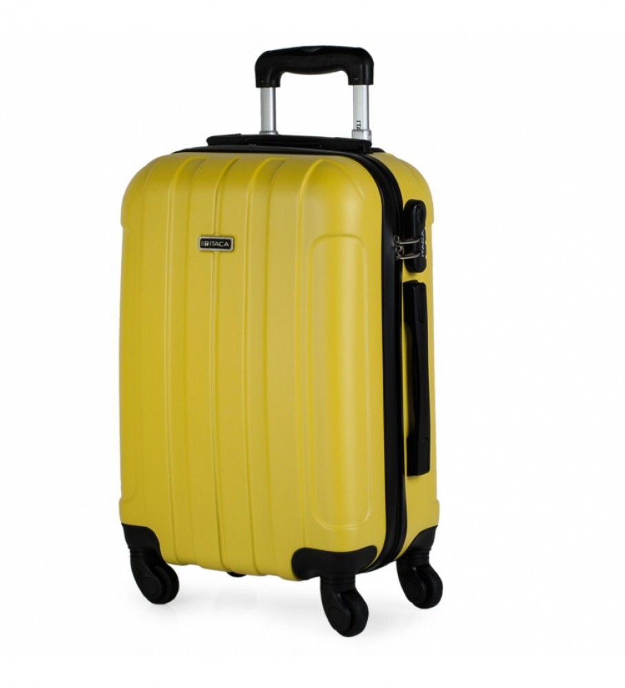 Mala de cabine rígida ITACA com 4 rodas 771150 Amarela - 55x37x20cm -