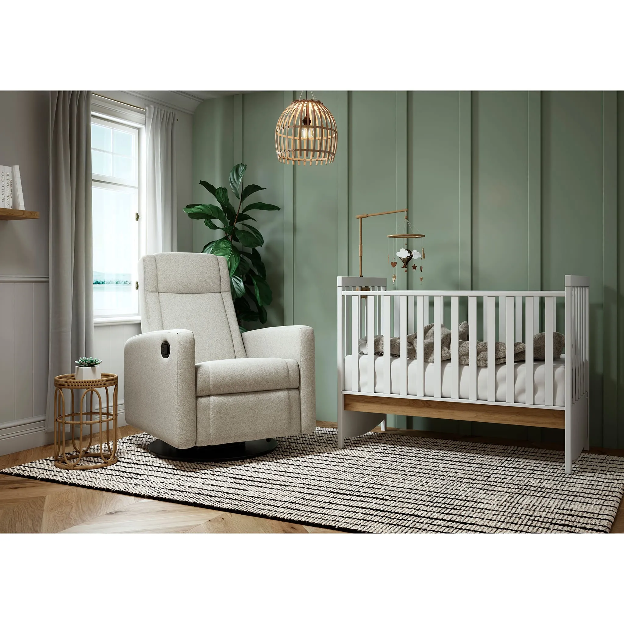 Jaymar BB Fauteuil Berçant et Pivotant Nelly - Como Sable  Noir