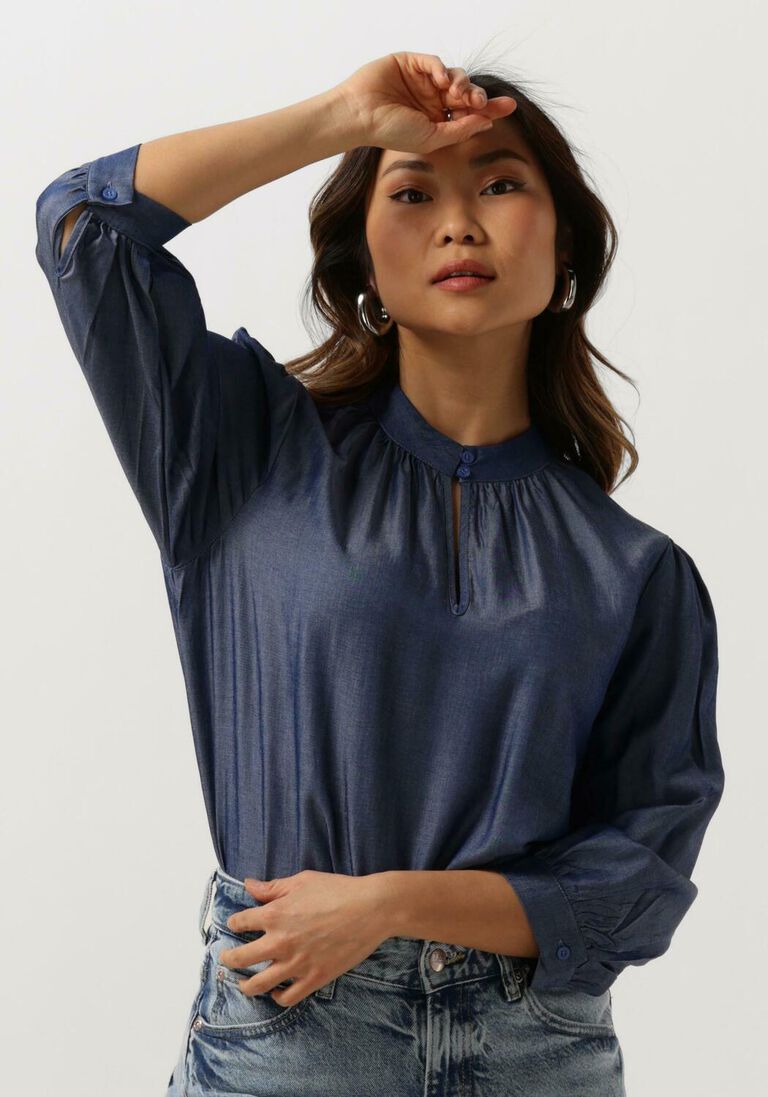 MINUS blauwe minus blouse kelsy 3/4 sleeve blouse