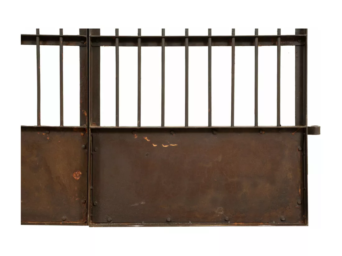 BISCOTTINI Portail - Fer Forgé Finition Antique - Clôture en Fer - Portail en Métal - Porte Décorative - Portail d'Entrée - 115x6x115cm - Une Pièce