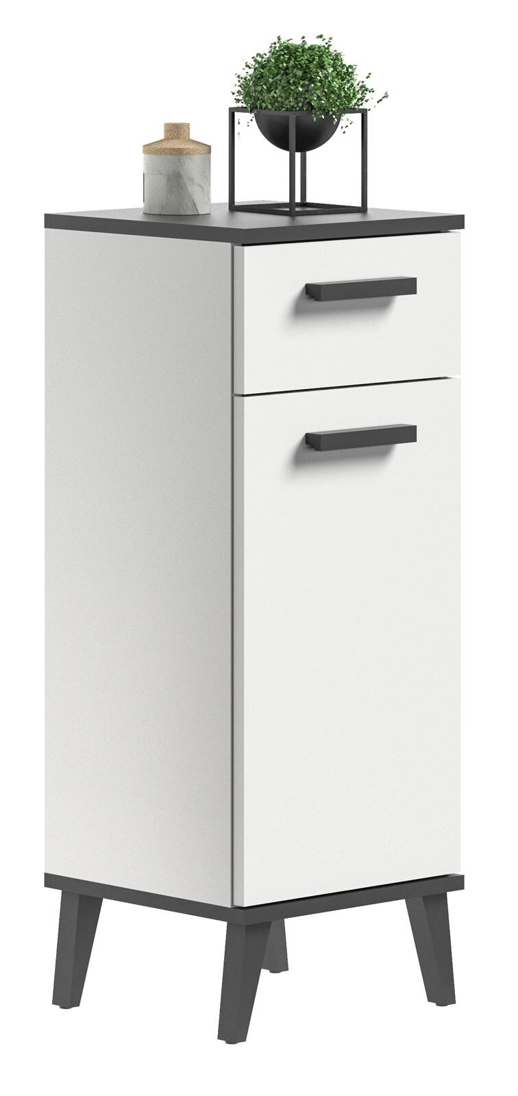 Standschrank Rocket Weiß / Anthrazit grau 34x87x31 cm