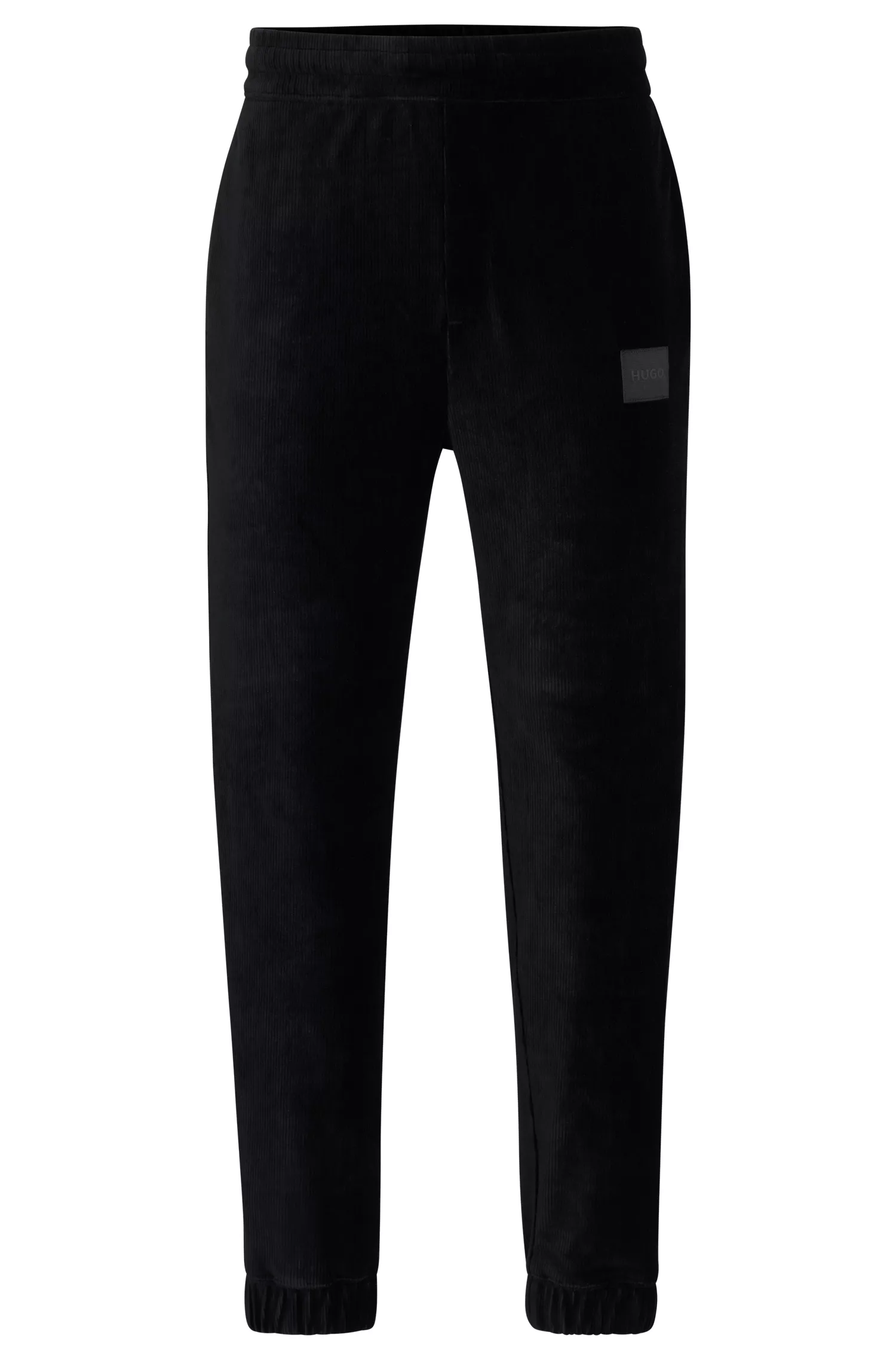 Calça de fato de treino HUGO vermelha, corte descontraído, em veludo cotelê elástico.