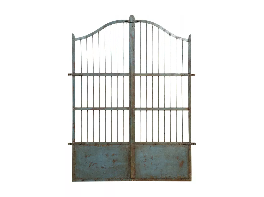 BISCOTTINI Portail - Fer Forgé Finition Antique - Clôture en Fer - Portail en Métal - Porte Décorative - Portail d'Entrée - 117x6x150cm - Une Pièce