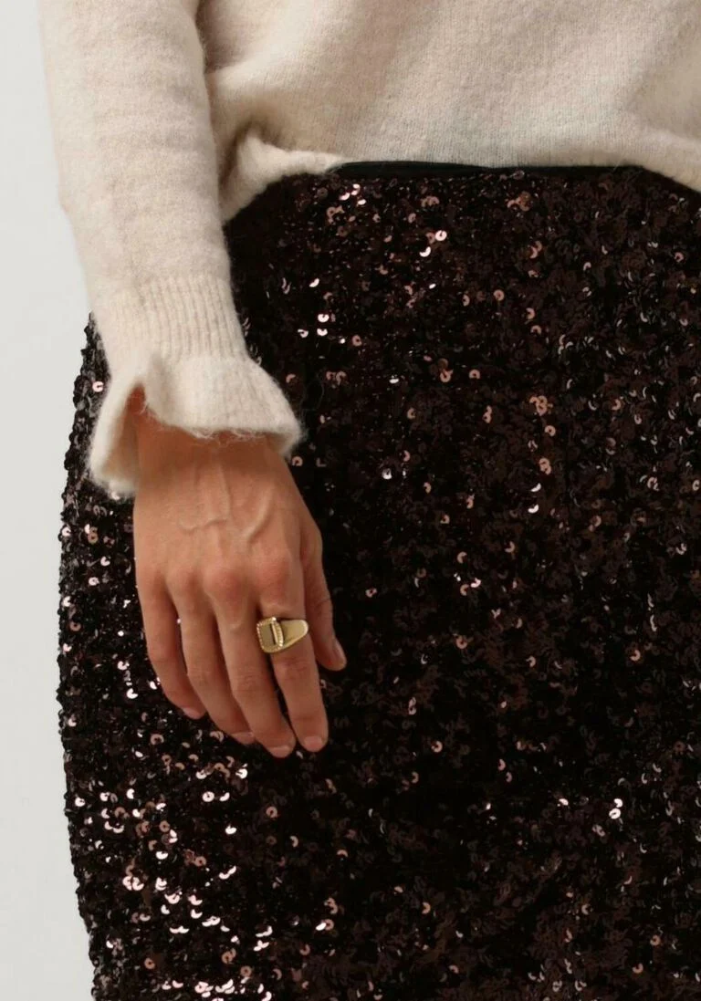 SELECTED FEMME bruine selected femme minirok slfmallie mw short sequins skirt b