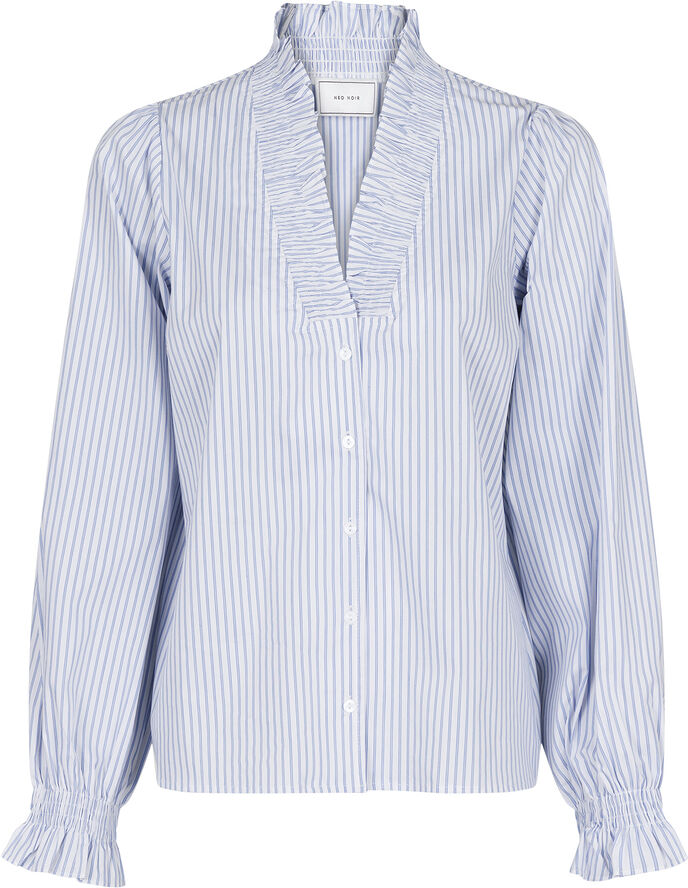 Neo Noir Brielle Stripe Shirt White/light blue