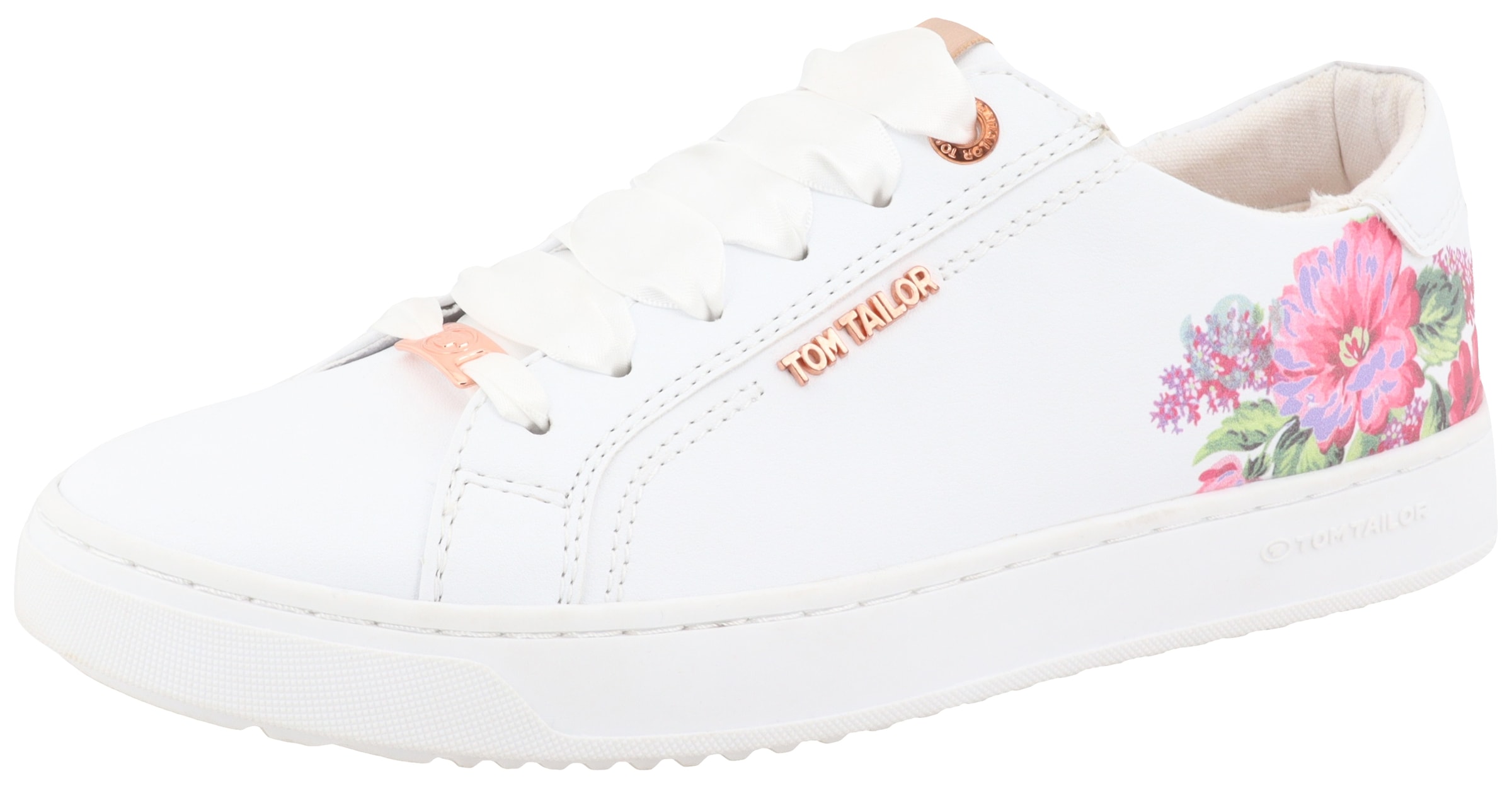 TOM TAILOR Plateausneaker  mit buntem Blütenprint, Freizeitschuh, Halbschuh, Schnürschuh