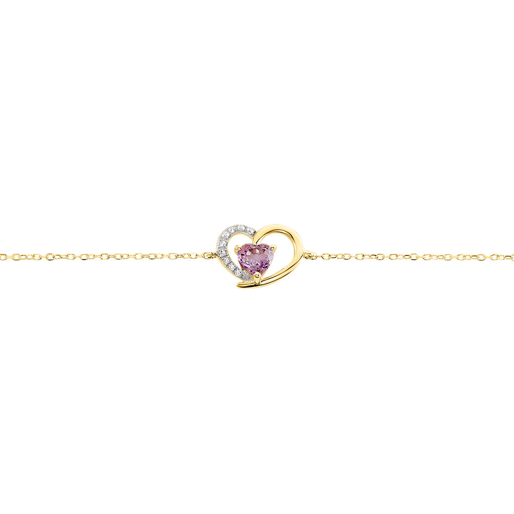 Bracelet Eliana Or Jaune Améthyste Oxyde De Zirconium
