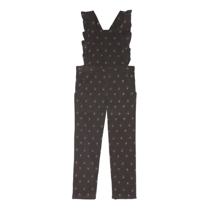 Emile et Ida Salopette Velours Jonquilles | Gris anthracite