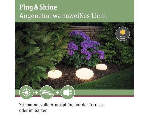 Paulmann Plug & Shine lichtobject IP67 2.8W 160 lm 3000 K Steenwit 230/24 V