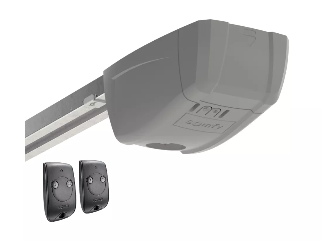 Porte de garage sectionnelle effet bois blanc avec moteur Somfy L254 x H218 cm - PRIETA