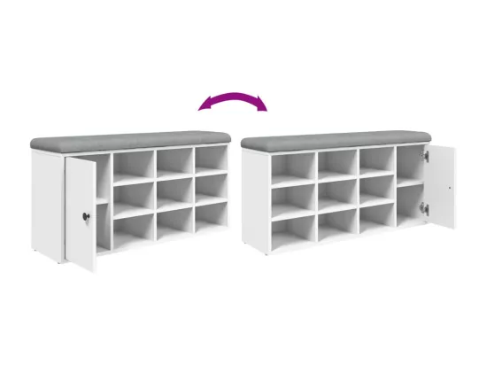 Banc à chaussures blanc 102x32x50 cm bois d'ingénierie