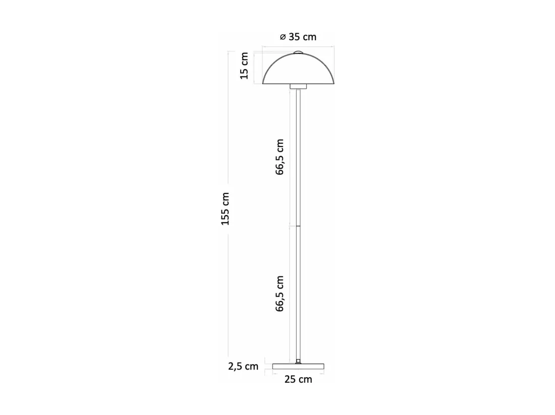 Élégant lampadaire minimaliste abat-jour en verre - Melito