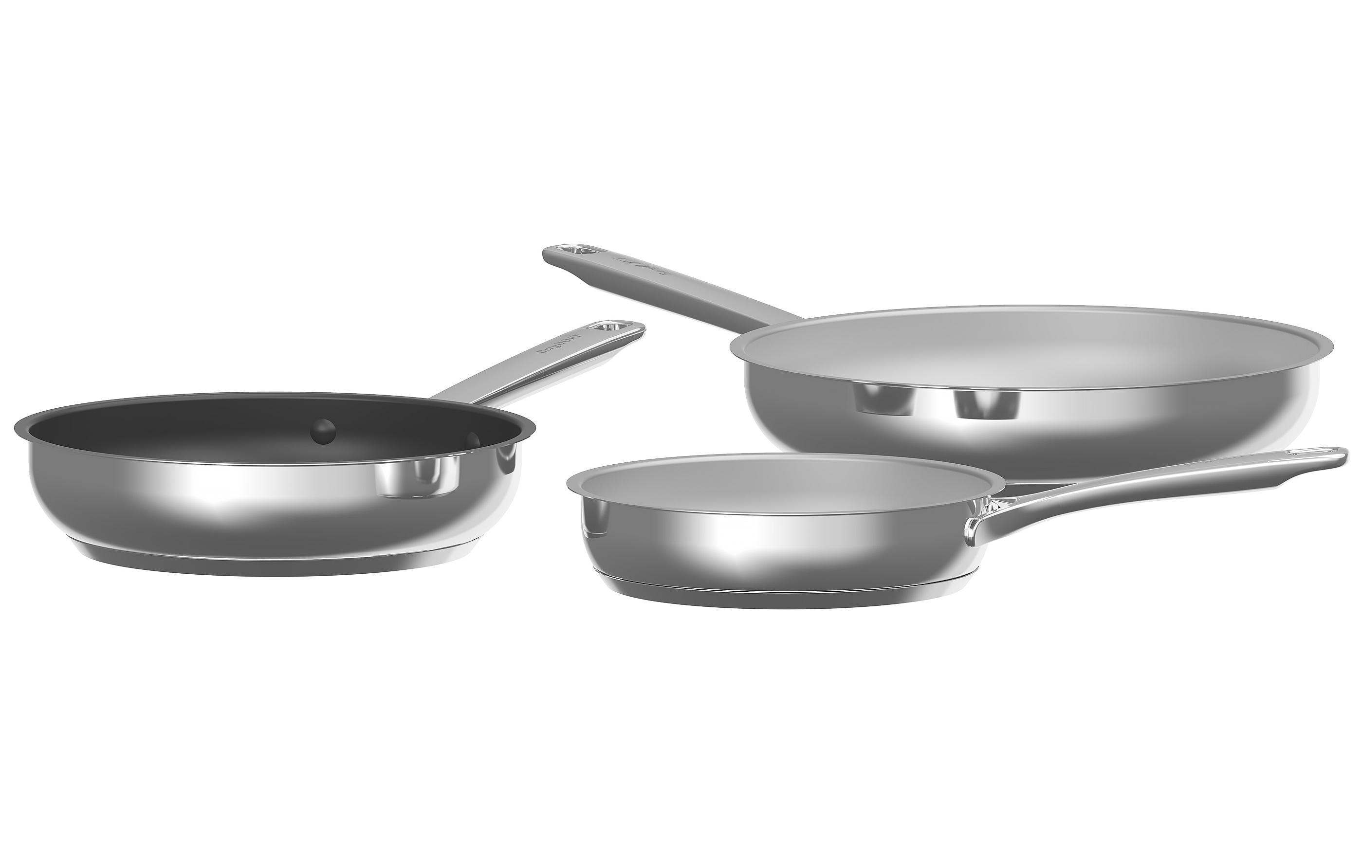 Pfannen-Set HELIX, 3-teilig<br>Pfannen-Set aus recyceltem Edelstahl