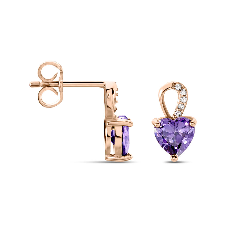 Boucles D'oreilles Puces Argent Rose Atieno Oxyde De Zirconium